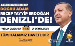 Cumhurbaşkanı Recep Tayyip Erdoğan Denizli’ye geliyor