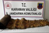Karaman’da piton derisi üzerine yazılı kabartmalı tılsım ele geçirildi