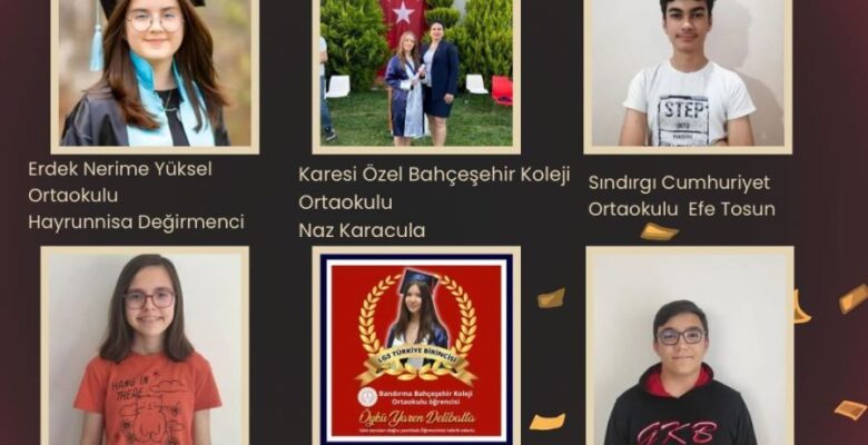 Balıkesir’de 6 öğrenci LGS Türkiye birincisi oldu