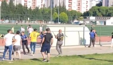 İzmir’de amatör maçta taraftarlar birbirine girdi