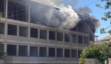 Başkentte okul inşaatında çıkan yangın korkuttu