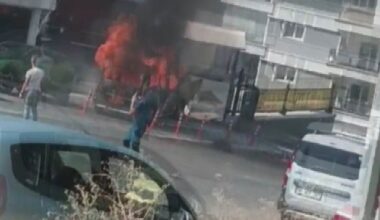 Ankara’da otomobil cayır cayır yandı