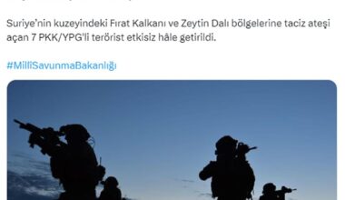 Suriye’nin kuzeyinde 7 PKK’lı terörist etkisiz hale getirildi