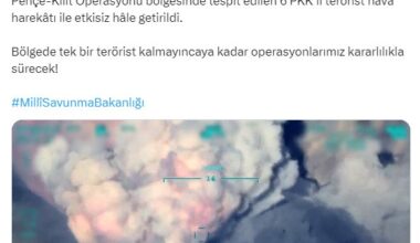 MSB: “Pençe-Kilit Operasyonu bölgesinde 6 PKK’lı terörist etkisiz hale getirildi”