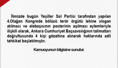 YSP Kongresinde PKK seviciliği yapan 4 kişi gözaltına alındı