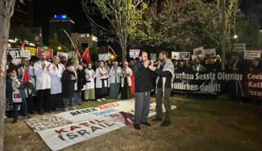Ankara’da ABD Büyükelçiliği önünde Filistin’e destek eylemi
