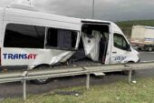 Eyüpsultan’da servis minibüsü kaza yaptı 6 işçi yaralandı