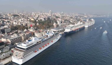İstanbul’da dev yolcu gemisi yoğunluğu dron kamerasına yansıdı