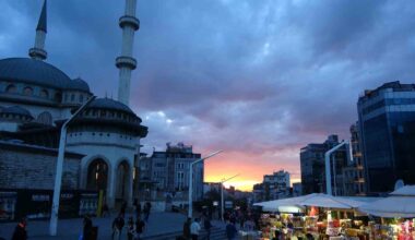 Taksim’de gün batımı manzarası hayran bıraktı