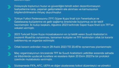 İletişim Başkanlığı’ndan Süper Kupa finali hakkında açıklama