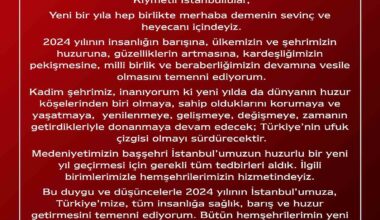 İstanbul Valisi Gül: “İstanbul’umuzun huzurlu bir yeni yıl geçirmesi için gerekli tüm tedbirleri aldık”