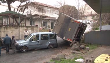 Ataşehir’de freni patlayan kamyon ortalığı birbirine kattı