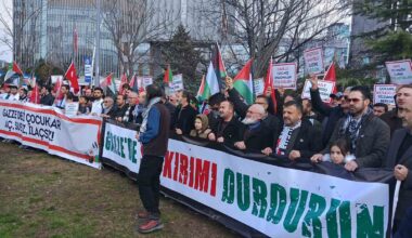 ABD Ankara Büyükelçiliği önünde İsrail’e protesto