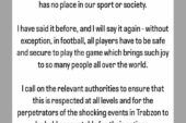 FIFA Başkanı Infantino: “Trabzonspor – Fenerbahçe maçında yaşananlar kabul edilemez”