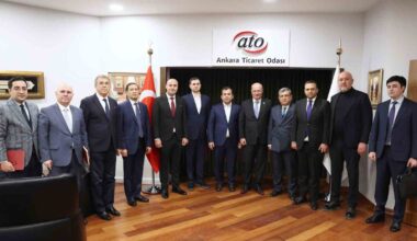Özbekistan Ticaret ve Sanayi Odası Başkanı Vahabov, ATO Başkanı Baran’ı ziyaret etti