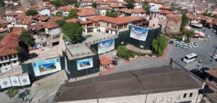 Ankara Kalesi restorasyon çalışmaları havadan görüntülendi