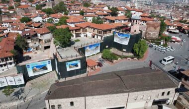 Ankara Kalesi restorasyon çalışmaları havadan görüntülendi