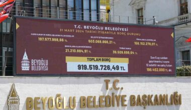 Beyoğlu Belediyesi’nin borcu dijital ekranlara yansıdı