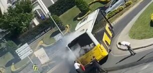 Maltepe’de İETT otobüsünden dumanlar yükseldi