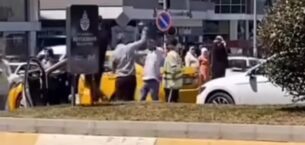 Sultanbeyli’de kaza sonrası sürücüler arasındaki tartışma kameraya yansıdı