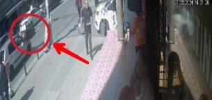 Sultangazi’de otomobilin çarptığı yaşlı kadın böyle havaya savruldu